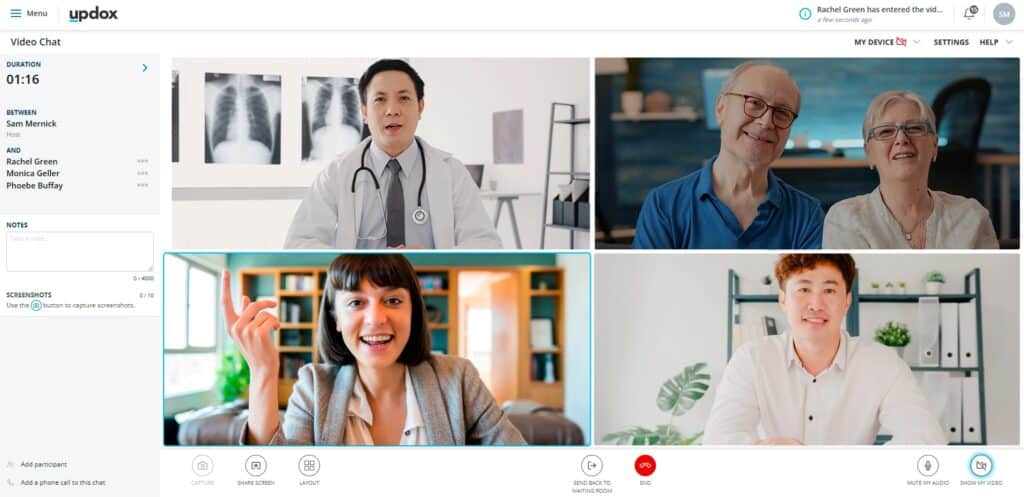 HIPAA-Compliant video chat in action