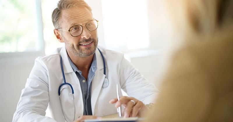 Doctor and patient engaged in shared decision-making